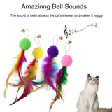 Retractable Cat Feather Toy Set